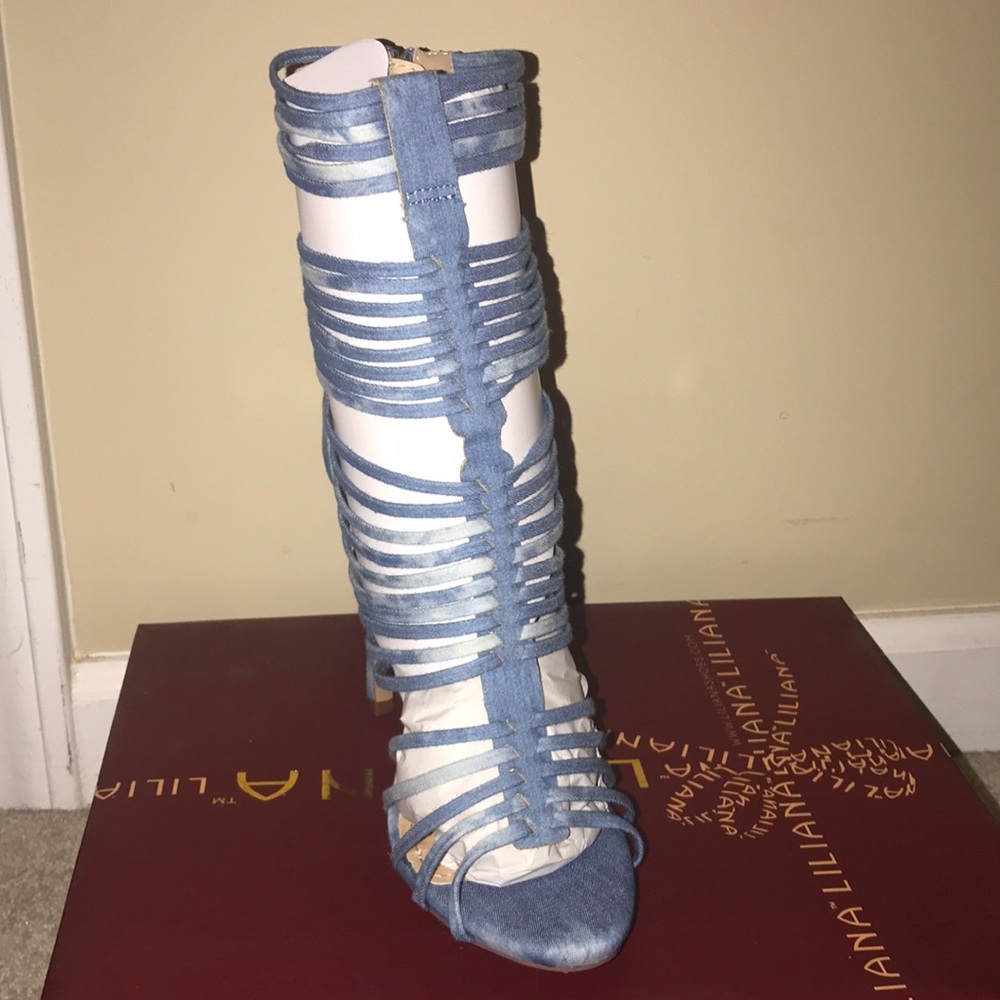 High heel denim caged scandal - Picture 2 of 4